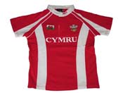 Childrens 100% Cotton Red Wales Haka Rugby Shirt 