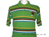 Mens Wales Green Stripe Polo Shirt