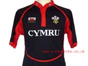 New Mens Black Wales Rugby Shirt