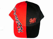 Cymru red & black halves Baseball cap 